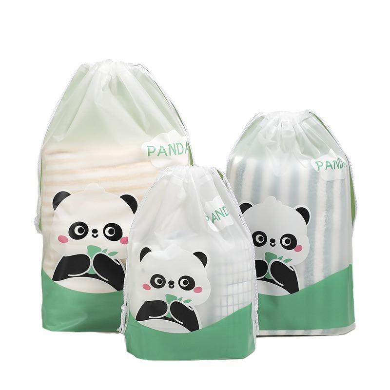 Cordón lindo esmerilado zapatos de viaje a prueba de polvo bolsa de almacenamiento pe calcetines de almacenamiento bolsa de embalaje bolsa de cordón fábrica al por mayor