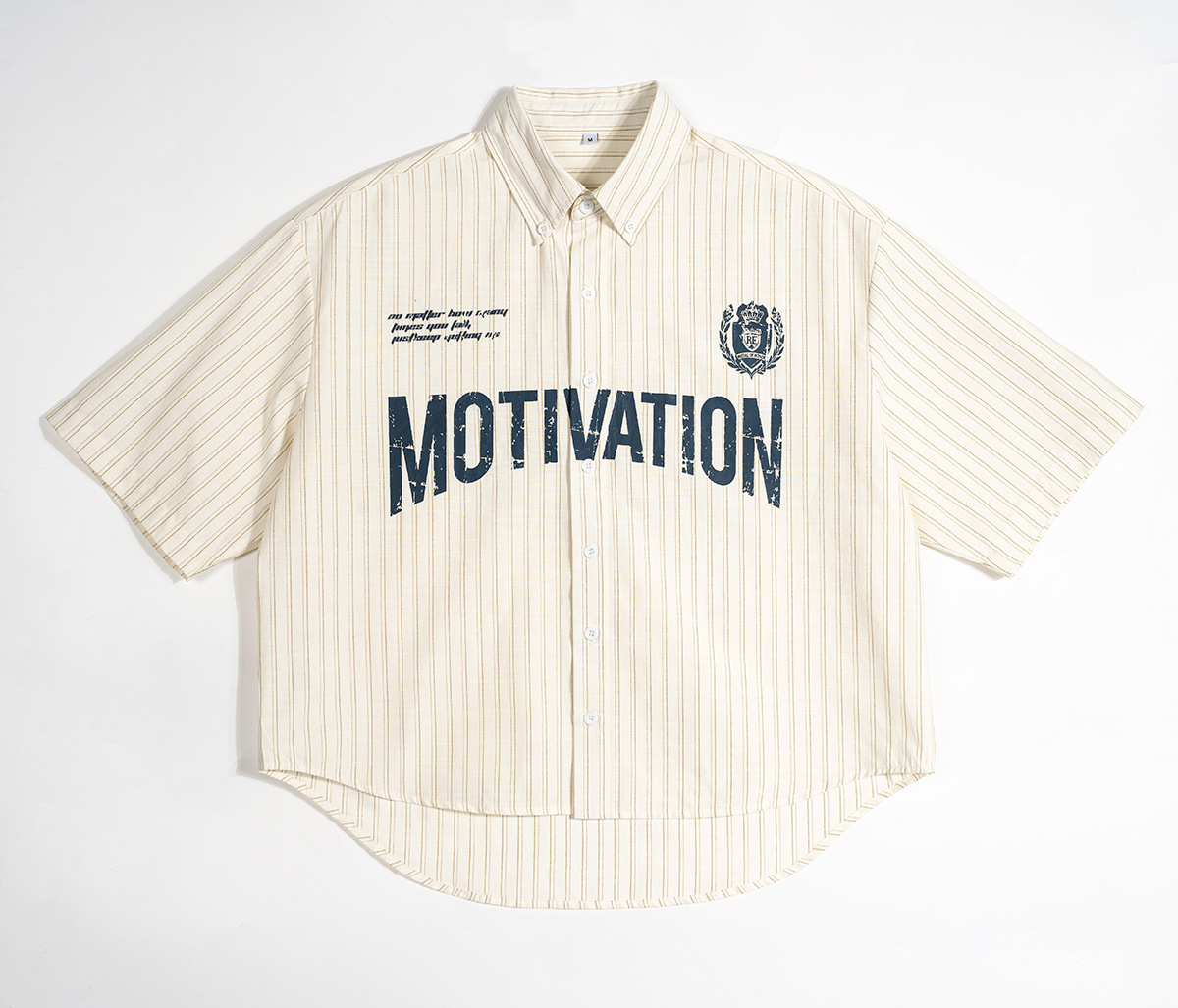 ETAI ropa de hombre retro camisa casual a rayas manga corta chaqueta corta ancha camisa de hombre marca de moda adolescente