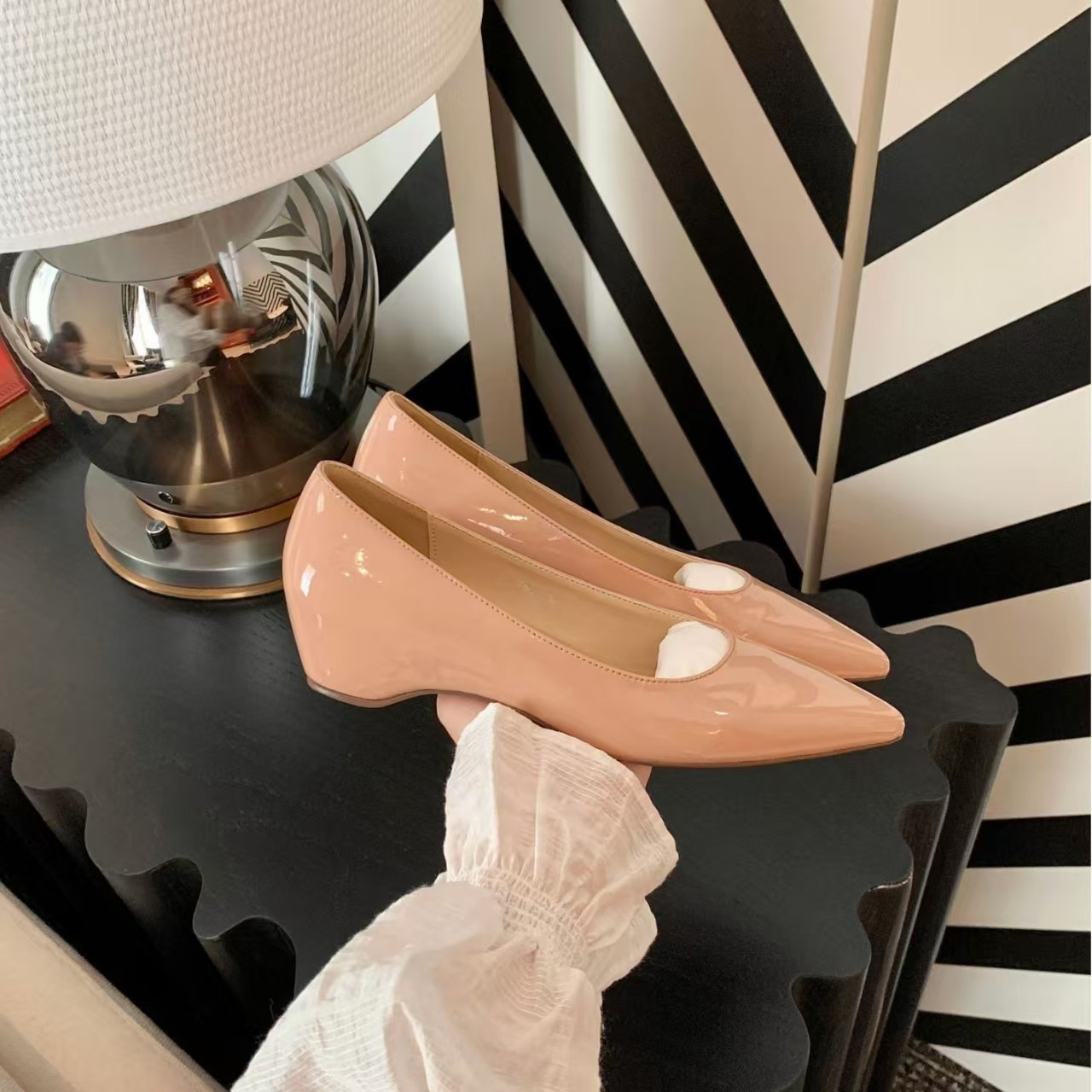 In Stock. Su Yinyin's Same Style Shoes 3.5cm Inner Heightening Pointed Toe Shallow Mouth Flats Shoes for Women Work Clothing Women's Shoes Versatile Style