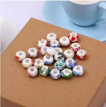 DIY饰品配件串珠碎花陶瓷大孔珠 13*15MM青花瓷陶瓷散珠批发
