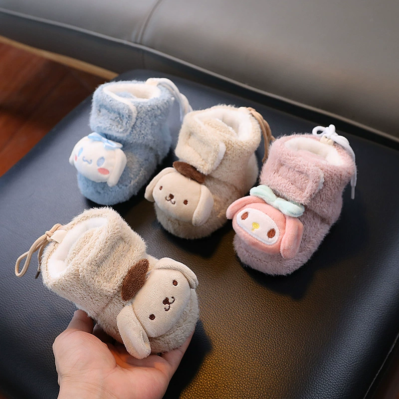 Осенние и зимние детские хлопчатобумажные ботинки липучки детские нескользящие снежные сапоги не выпадут