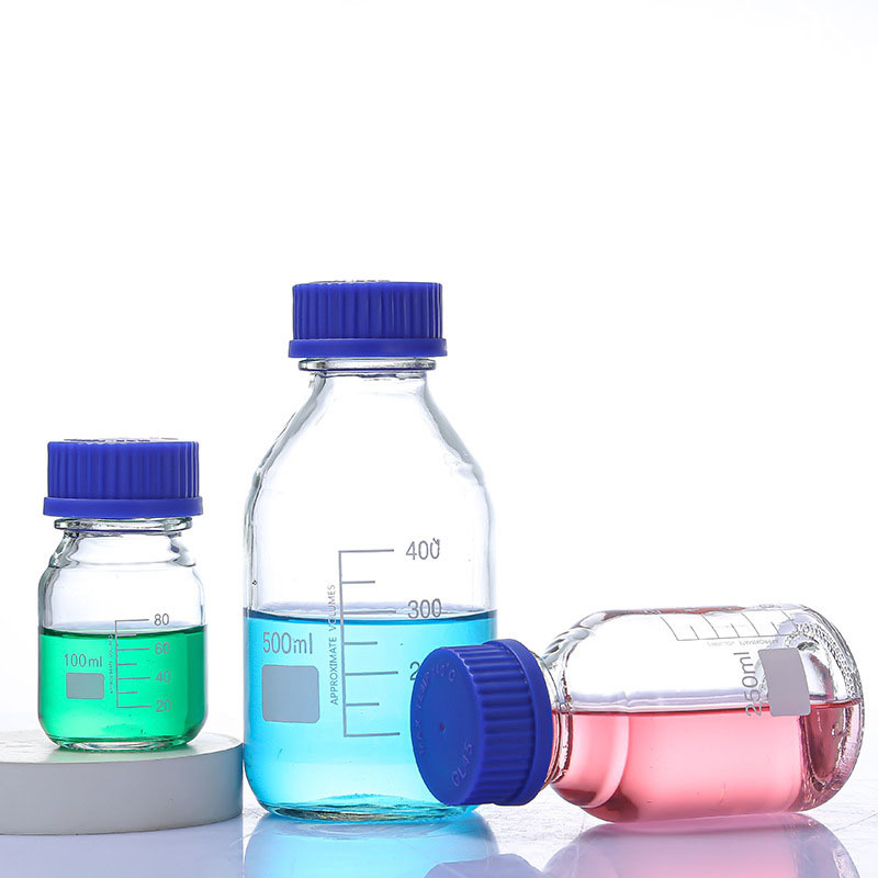 螺旋口透明玻璃试剂瓶实验室样品玻璃瓶密封玻璃瓶取样瓶试剂瓶