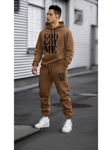 Men's Fashion Trend Casual Sweatshirt Set Printed Long Pants Casual Sports Sweatpants Men's Supply