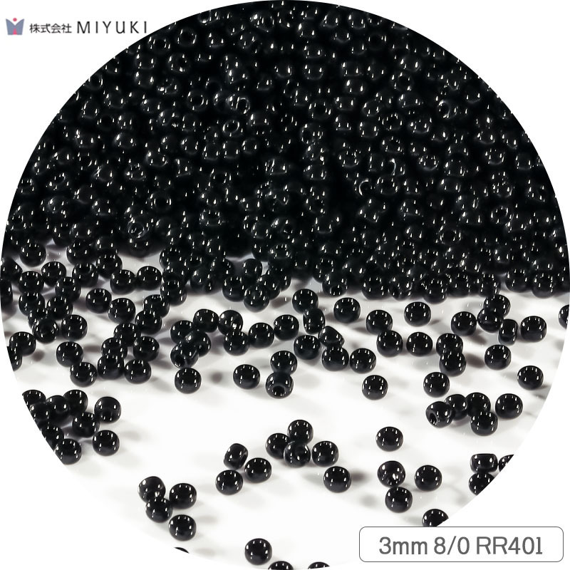 3mm/miyuki rr401 black [5g-192 capsules]