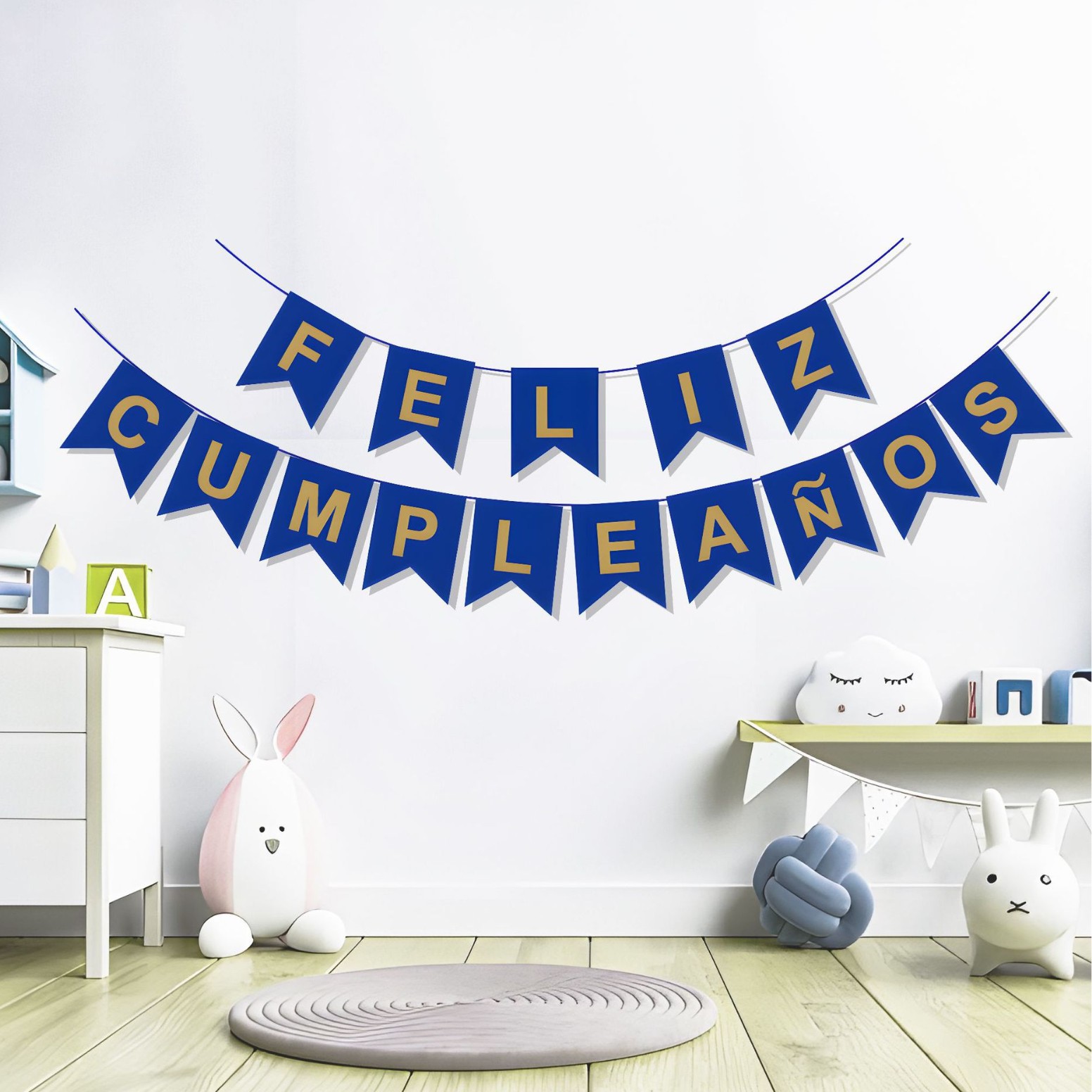 Fábrica de venta directa de bandera de cumpleaños español tema de la pared de fondo de la pared