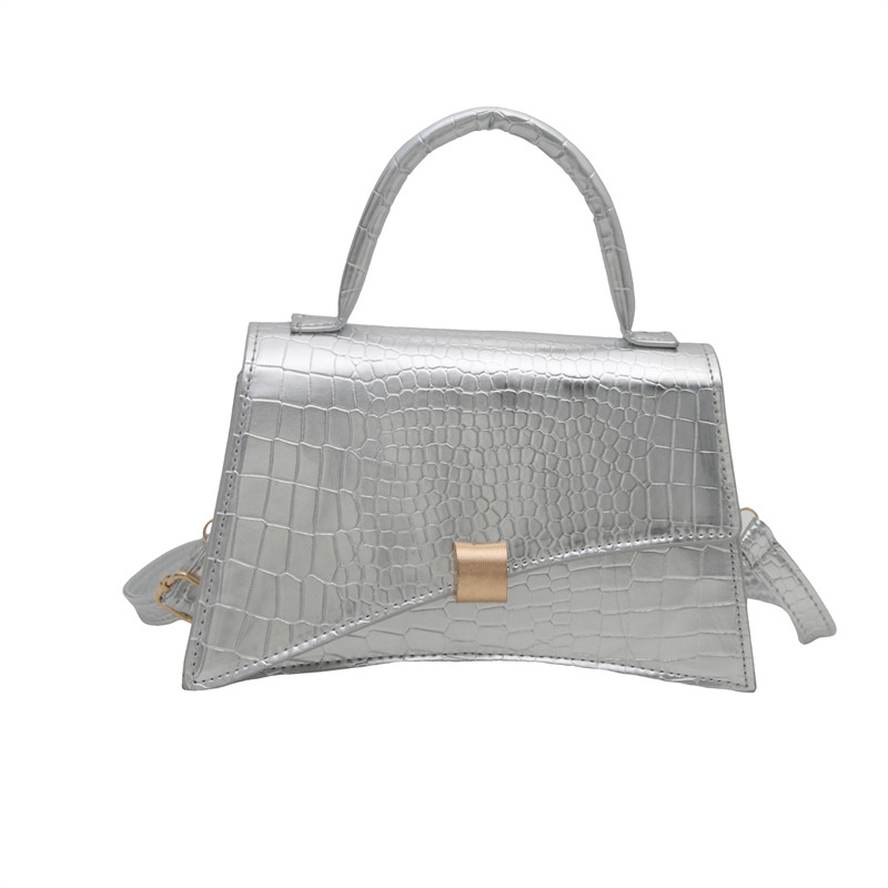 Bolso de axila retro simple 2024 invierno nuevo bolso cuadrado pequeño de moda patrón de cocodrilo bolso pequeño de un solo hombro de moda occidental