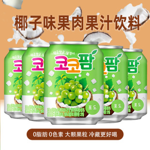 韓國原裝進口網紅海太可可粒椰子葡萄汁飲料果肉整箱12瓶禮盒