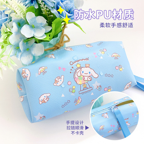 Cross-border foreign trade thick PU cute handbag pen bag large capacity multi-functional primary and secondary school student stationery bag storage box