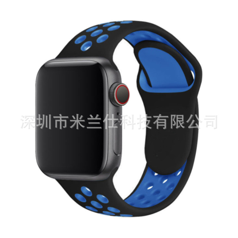 Correa deportiva de silicona Nike bicolor S11 compatible con Apple iWatch 678910SE, fabricante