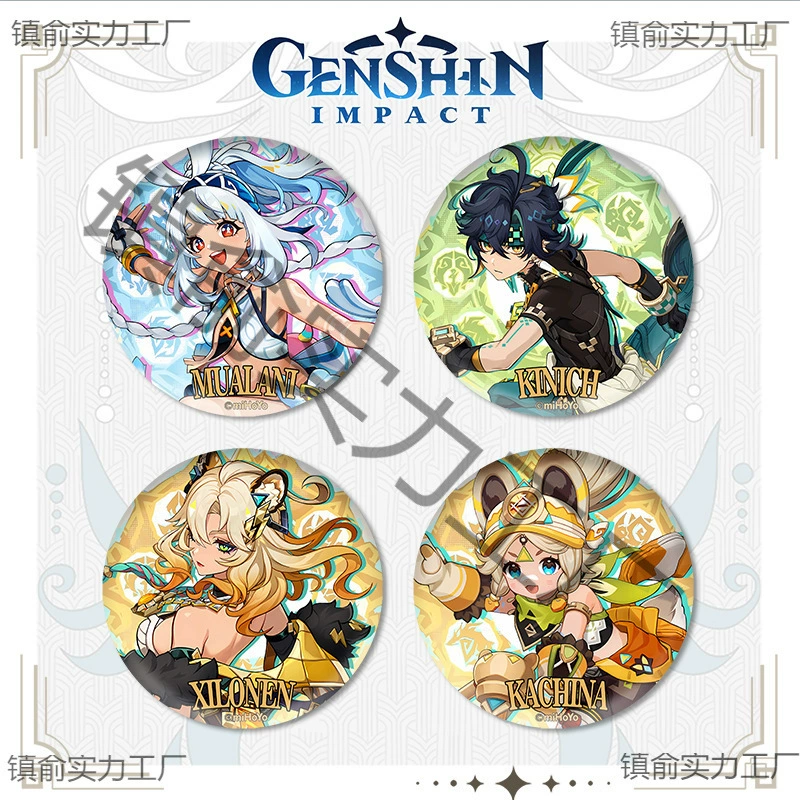 Оптовая цепочка персонажей Genshin Impact, арт игровых персонажей, значки периферийных устройств Nata, значки для ларьков