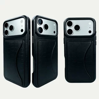 适用iPhone16/17ProMax鳄鱼纹卡包手机壳 防摔全包高级感保护套