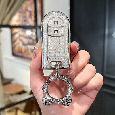 Deer Large Key Protection – Car key bag - beilu-model-a-smart-2-button-crystal-white-single-shell-astronaut-diamond-buckle
