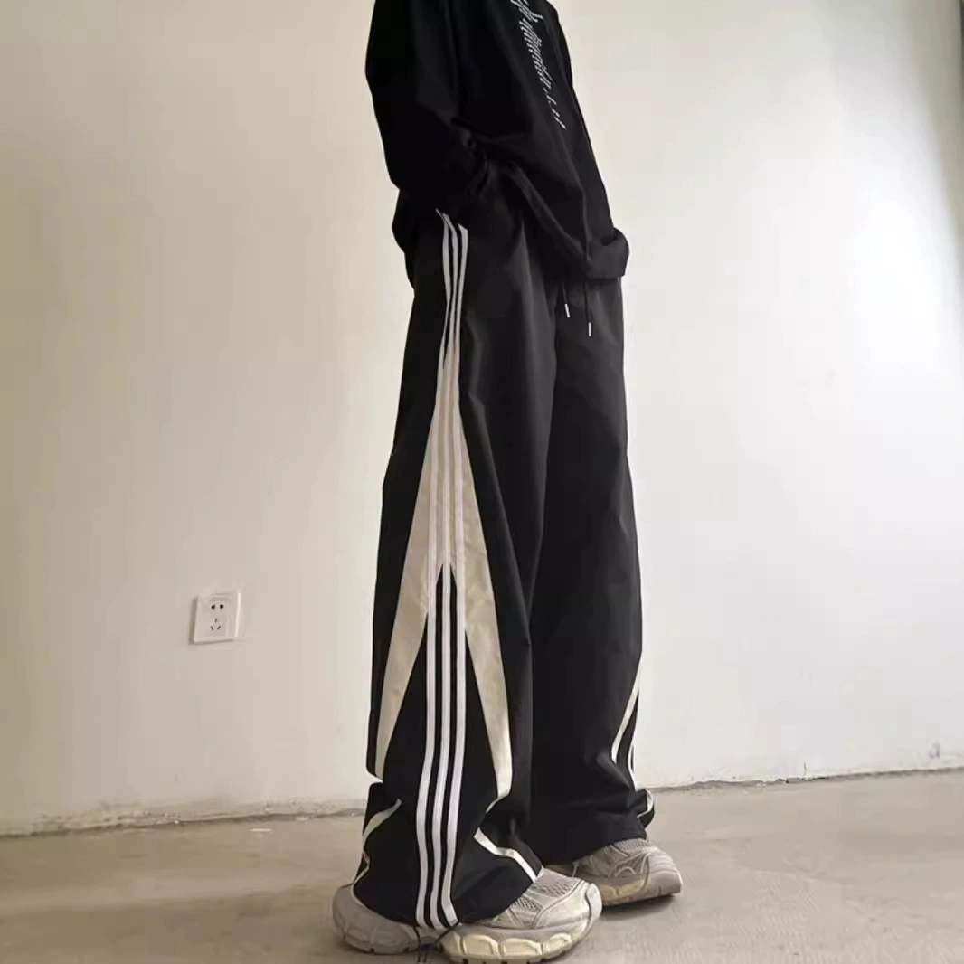 Американский кампус стиль брюки мужской осень 2024 новый продвинутый оттенок в полоску