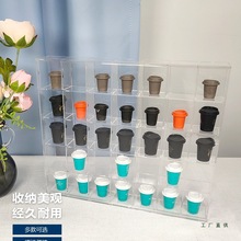 透明亚克力咖啡胶囊收纳展示盒饰品首饰展示柜有门手机寄存格子盘