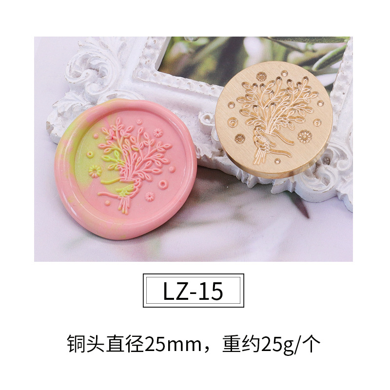 Cabeza de sello de pintura de fuego cabeza de cobre de planta verde patrón confeccionado sobre sellado cera sello de pintura de fuego Cabeza Fábrica al por mayor