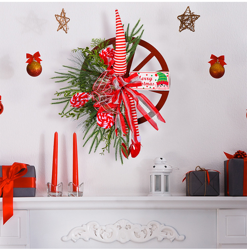 Décorations de Noël Guirlande de roue de Noël Guirlande de pied d'elfe créative Pendentif Décoration de Noël à suspendre_voghion.com