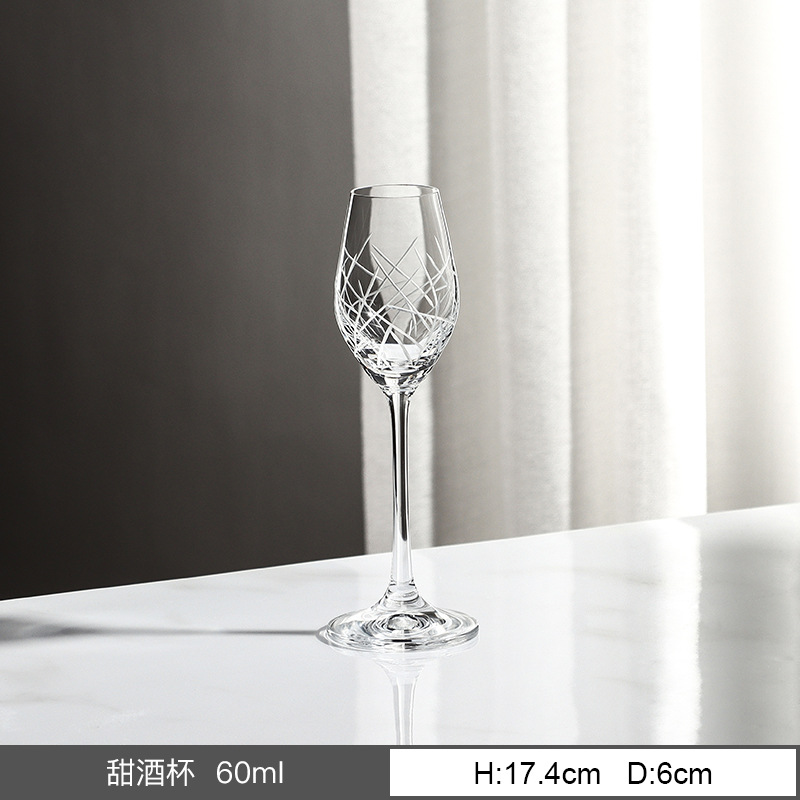 Taza de cristal sin plomo importada de la República Checa Edo cortado personalizado taza de vino tinto de brandy personalizada