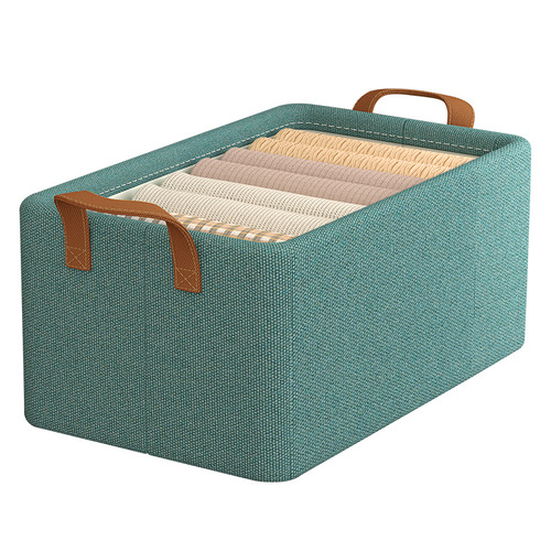 Clothing Storage Box Home Steel Frame Positive Ion Clothing Pants Organizing Basket Wardrobe Layered Storage Gadget Storage Box