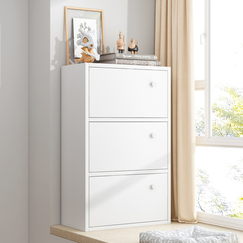 Bay window cabinet storage cabinet white simple bookshelf simple floor-standing bookcase storage cabinet balcony home multi-layer small cabinet