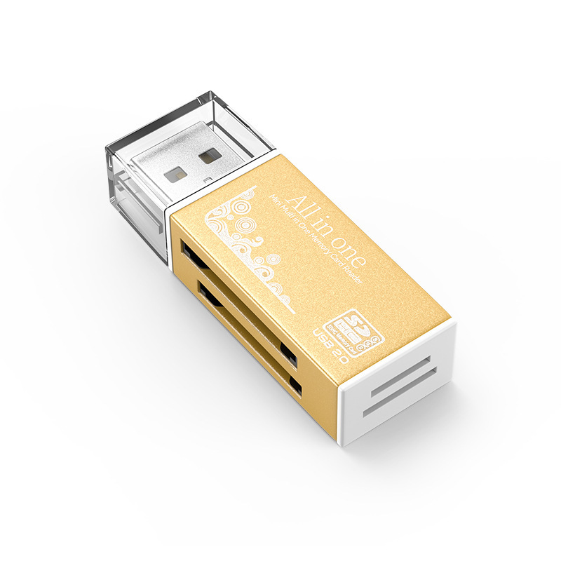 SY-638 アルミ合金カードリーダー 4 イン 1 多機能 TF/SD カメラカードリーダーメーカー卸売は 1 越境可能|undefined