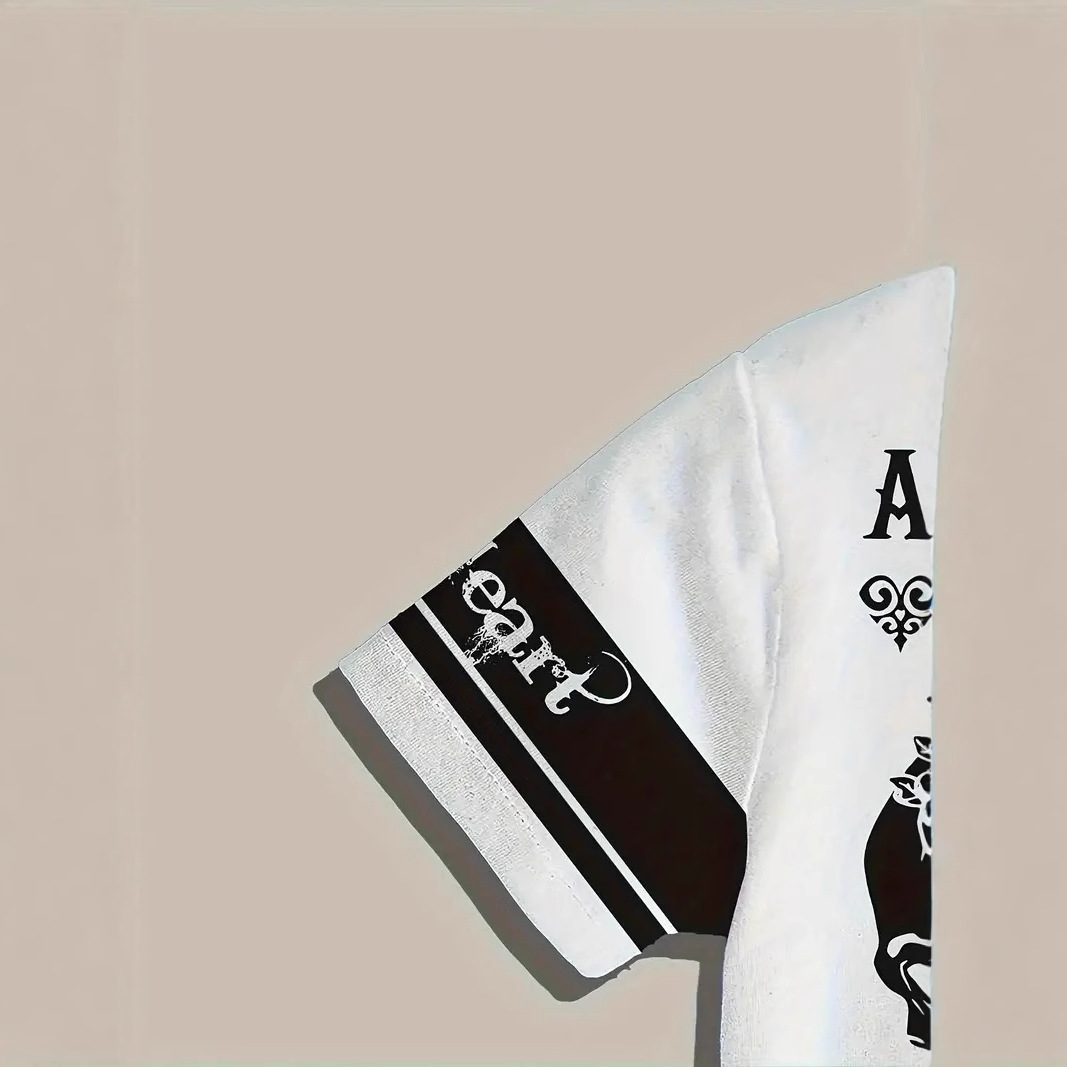 Retro color de contraste en forma de corazón esqueleto 3D impresión digital para hombre verano suelto y transpirable manga corta camiseta de cuello redondo