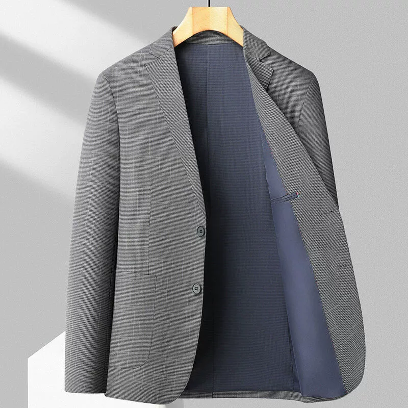[Классическая клетка] Новый весенний дышащий мужской повседневный пиджак высокой устойчивости B2659930