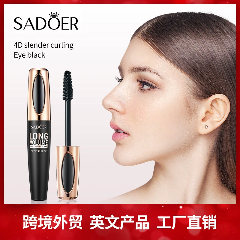 Тушь SADOER long volume для подкручивания и удлинения, 12 г, 4D‑эффект, чёрная