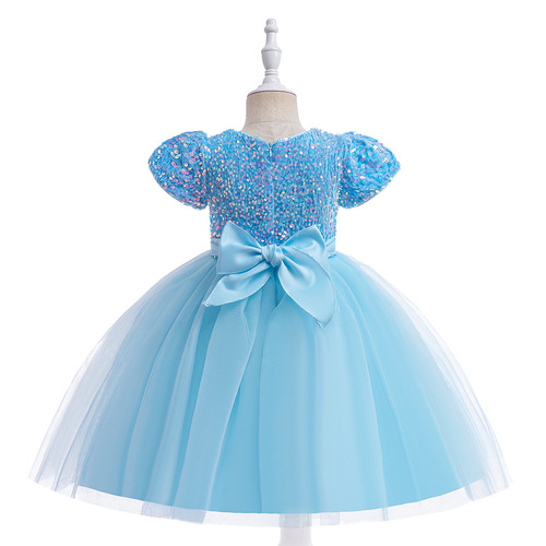 2024 European and American Foreign Trade Christmas Girls' Sparkling Fluffy Princess Dress Cross-border Children's Fashion Show Performance Dress