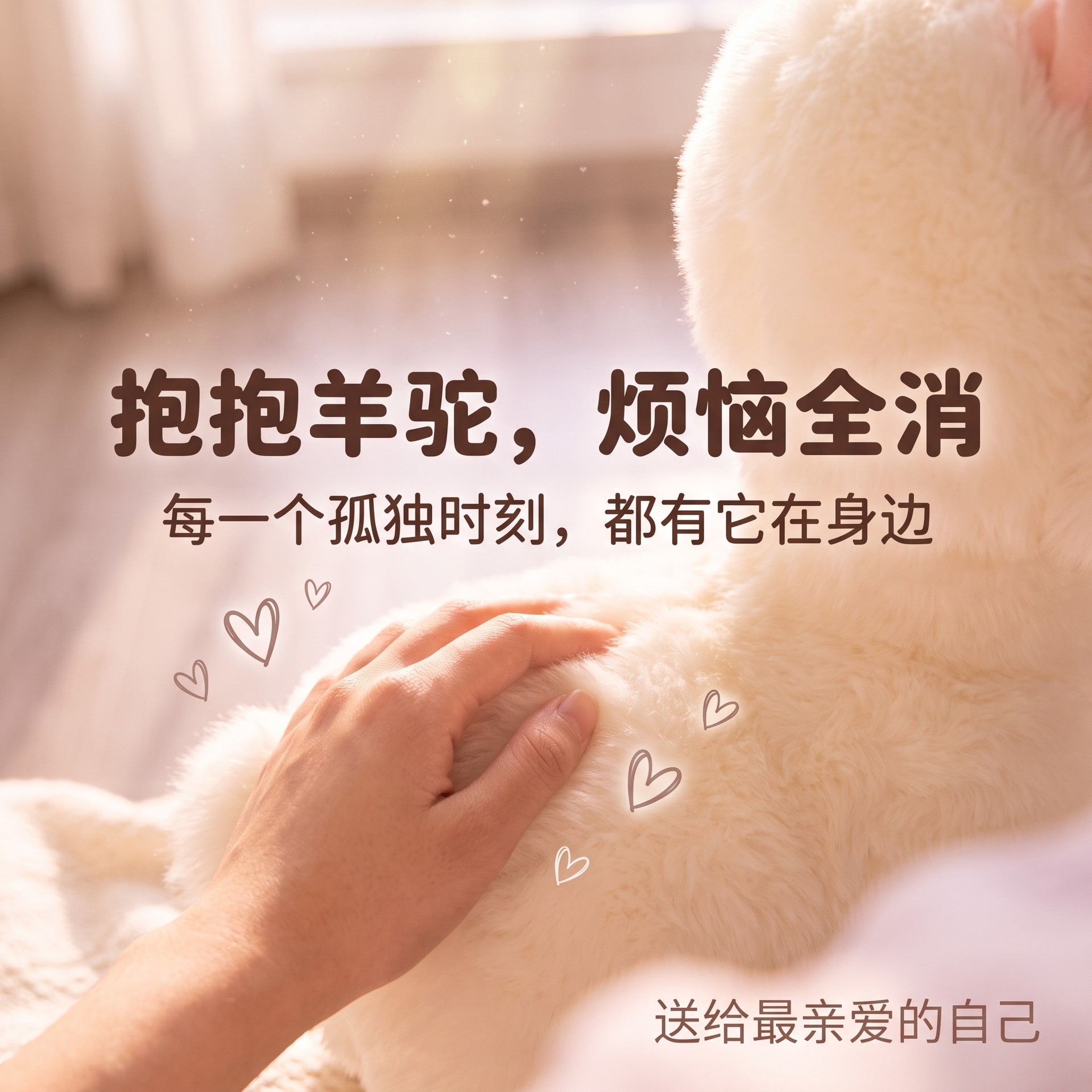 Cute white alpaca plush toy pillow, children's gift, healing toy for girls