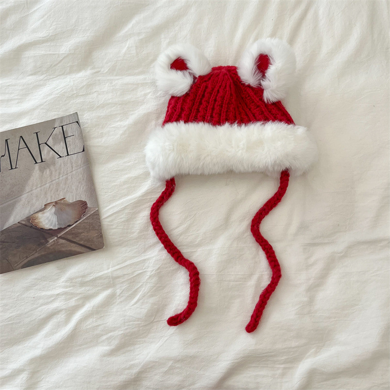 Unisex Children's hats Winter boys and girls ins plus cashmere knitted plush Lei Feng hat ear protection hat_voghion.com