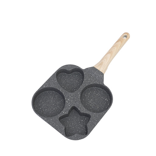 Sun and Moon Stars Household Multi-Function Four-Hole Egg Pan Three-in-One Non-Stick Breakfast Pan Portable Maifanstone Pan