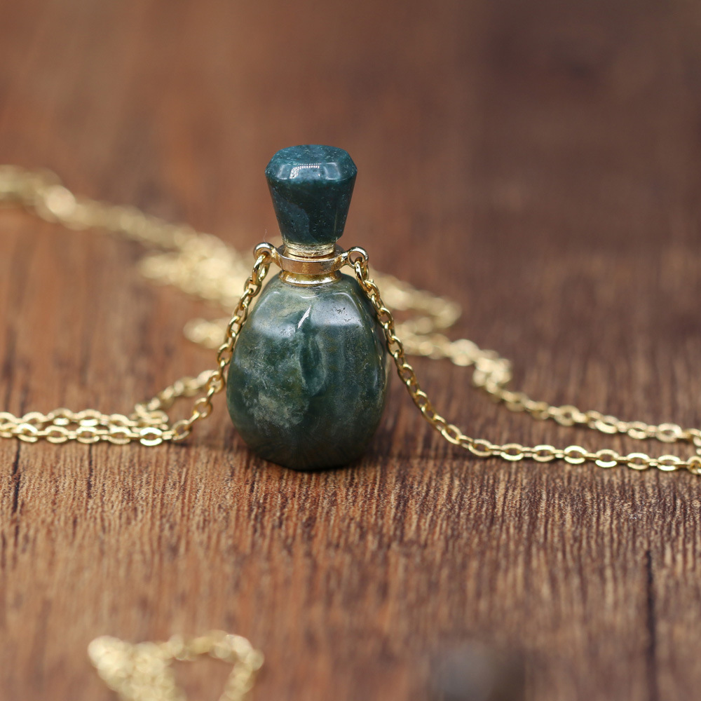 18g Weight Pendant Necklace Classification cable chain Chain Type 1 Piece Quantity Daily Occasion natural stone Material Perfume Bottle Pattern All Seasons Season Unisex Gender Classic Style Style Classic Style Perfume Bottle Natural Stone Cable Chain Pendant Necklace In Bulk 3