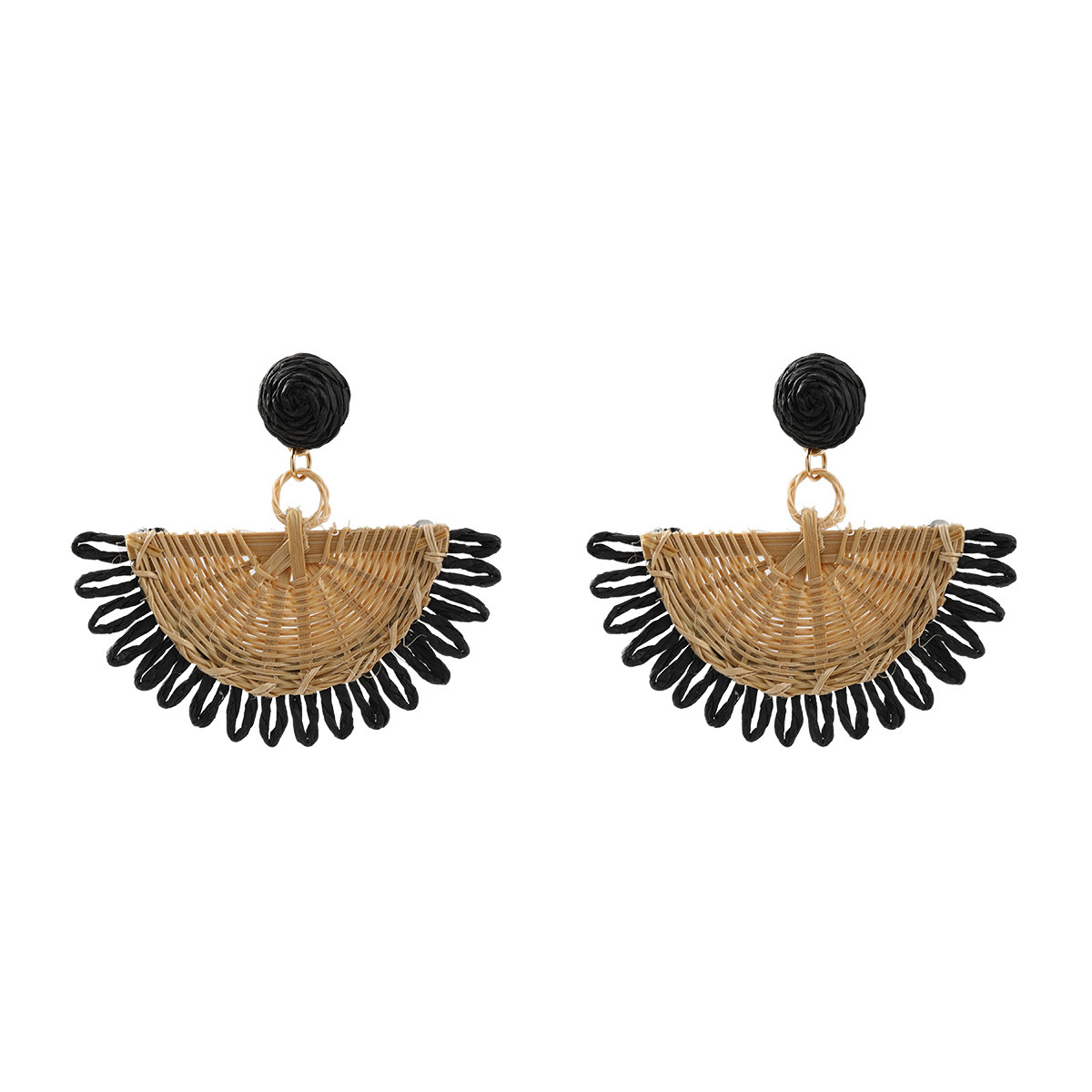 7g Weight 304 Stainless Steel Ear Needle Material Drop Earrings Classification 1 Pair Quantity Holiday, Weekend Occasion raffia Material Geometric Pattern All Seasons Season Women's Gender Braid Design Vacation, Ethnic Style Style 1 Pair Vacation Ethnic Style Geometric Braid Raffia Drop Earrings 10