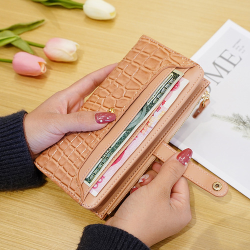 Cross-border style new style stone pattern fashion long women's wallet multi-card slot zipper large capacity PU wallet clutch