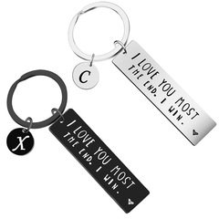 The Amazon 26-letter long stainless steel keychain as a gift for family members