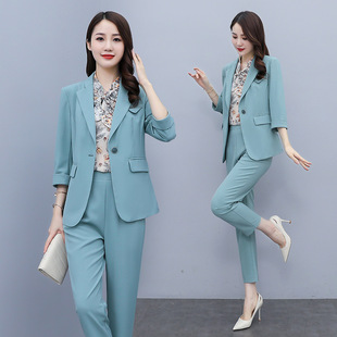 Professional Suit suit Women's Spring and Autumn 2024 New Fashion Elegant Waist Slimming Straight Pants Internet Celebrity Three-piece Set