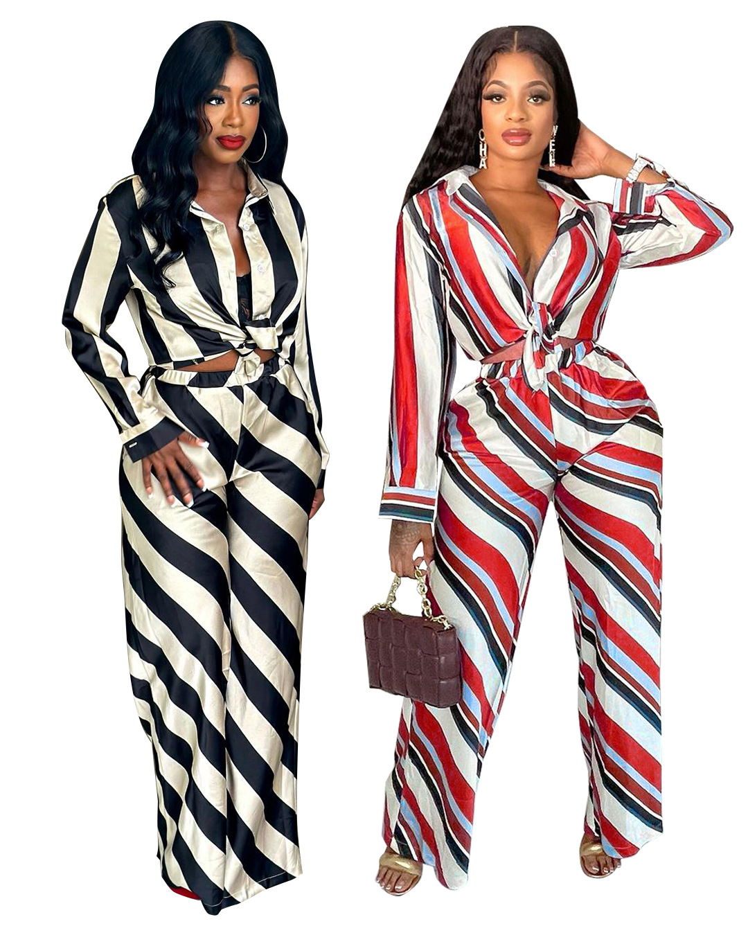 Daily Women's Casual Streetwear Stripe Polyester Pants Sets Pants Sets display picture 1