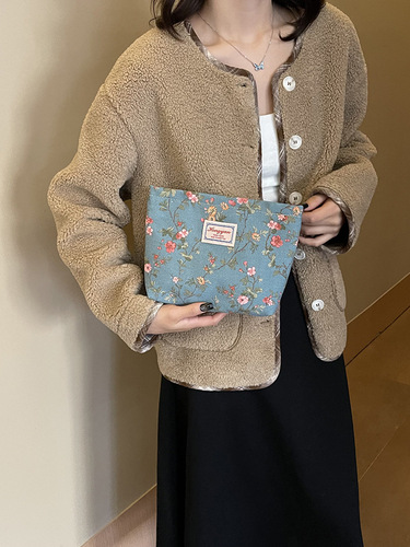 Wholesale Export Canvas Makeup Bag Lipstick Coin Purse Handbag Portable Toothbrush And Toothpaste Storage Bag For Women 2025 New Arrival