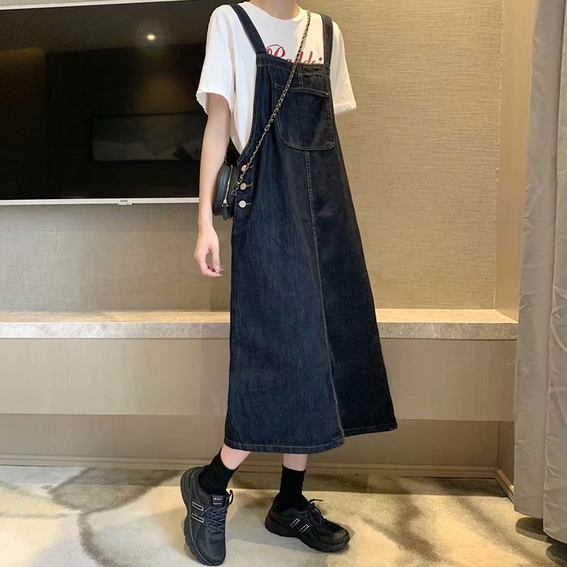 Autumn retro long denim summer dress