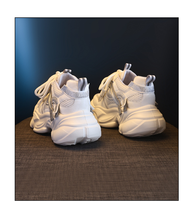 Giày sneaker nữ đế dày chunky lưới thoáng khí tăng chiều cao — Xám tím chi tiết 20