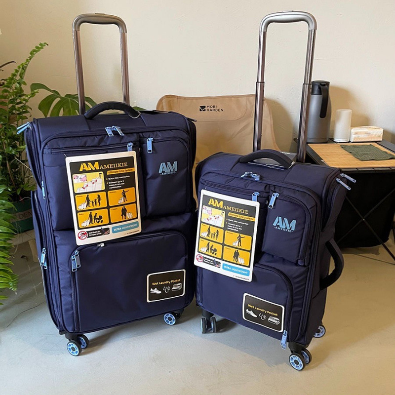 Oxford Cloth 20inch Suitcase Ultra-Light Trolley Case 24 Multi-Functional Business Suitcase Large Capacity Leather Case 17inch