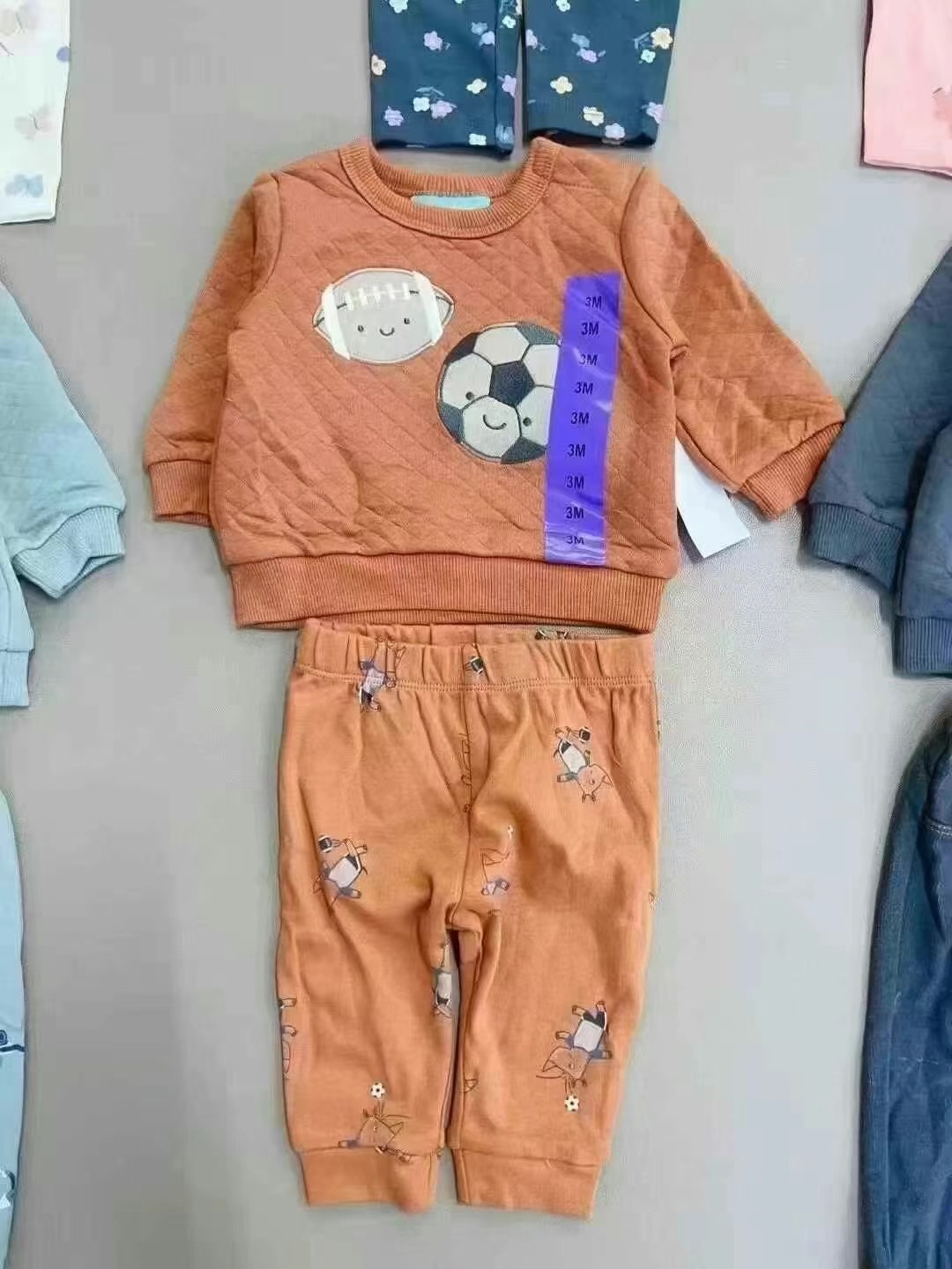 Patpat marca de descuento de ropa infantil comercio exterior transfronterizo ropa infantil otoño invierno suéter infantil conjunto al por mayor mercancías de cauda