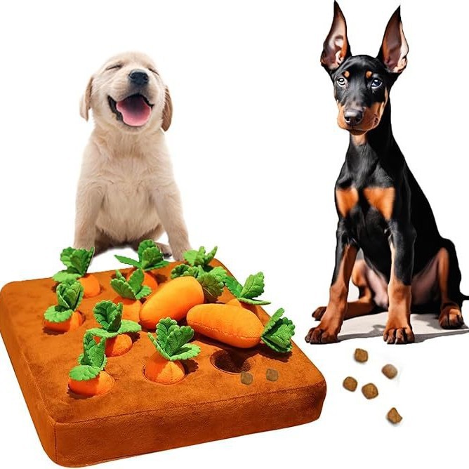 Juguete de peluche de zanahoria, juguete de mordida para mascotas, campo de frutas y verduras, juguete para mascotas Carrot Dog Toy