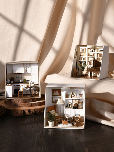 Zhiquwu diy cabin handmade mini miniature scene book house assembly model gift girl toy