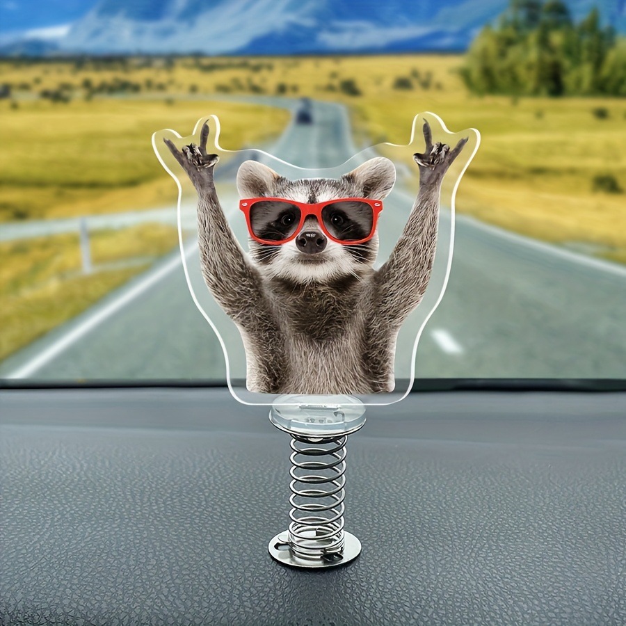 Amazon nuevo glamoroso plano de acrílico lindo gafas de sol animal primavera coche espejo retrovisor mochila o llave image 6