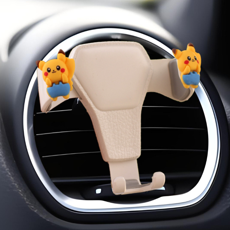 Nuevos adornos de coche de resina Pikachu, adornos de pantalla de navegación de consola central de coche de dibujos animados, adornos de movimiento de cabeza