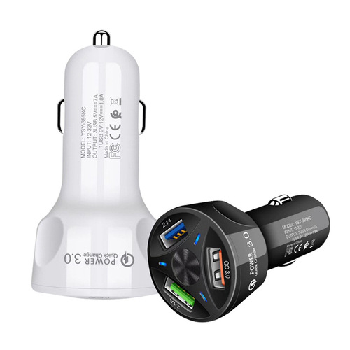 Direct Manufacturer Supply Smart Car Charger Three-in-One Car Charger USB Phone Charger QC3.0 Fast Charger
