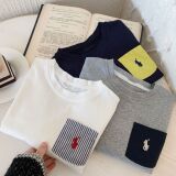 Детская весенняя базовая приятная телу футболка подходит для мужчин и женщин