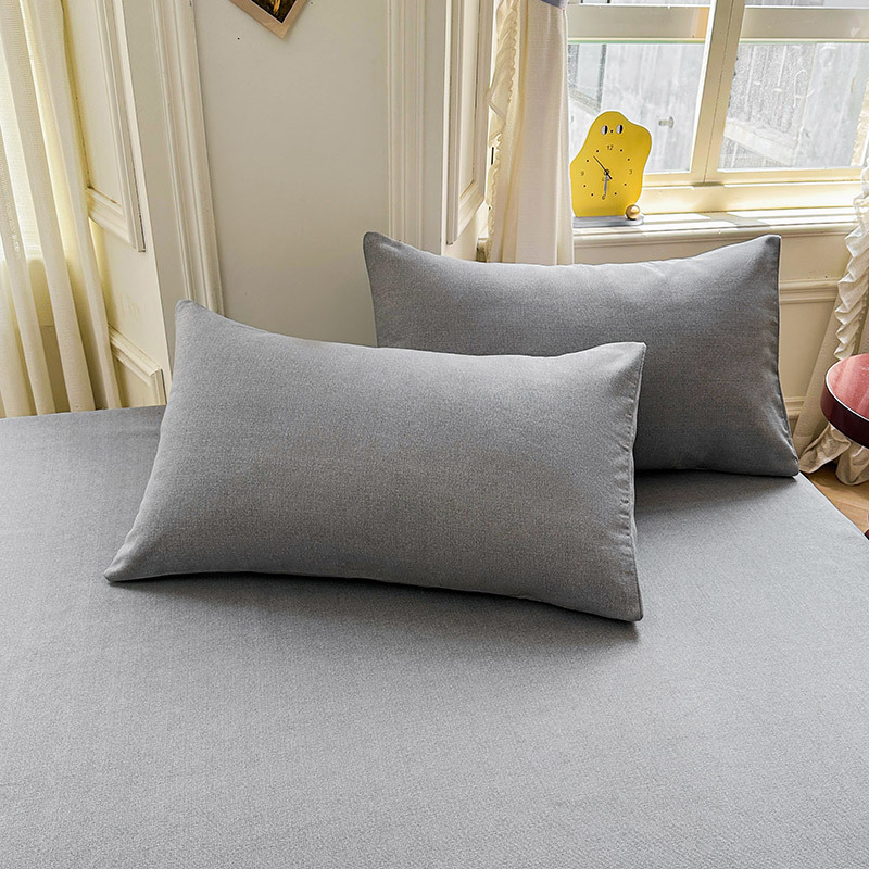 Sábana de algodón de estilo grueso y sin impresión, dormitorio de estudiantes, juego de dos piezas, funda de almohada de sábanas de tela gruesa vieja de algodón de algodón puro, juego de tres piezas