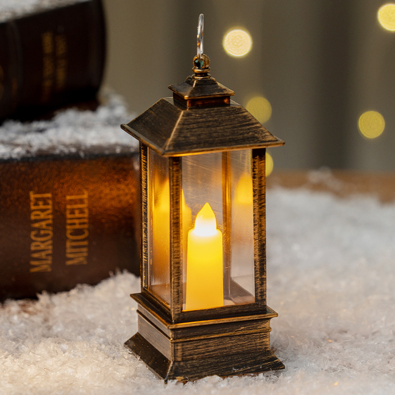 작은 사각형 램프 청동